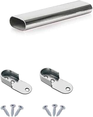 Tube de suspension ovale en chrome poli pour armoire en métal coupé