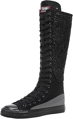 Bottes hautes en toile anufer avec fermeture éclair