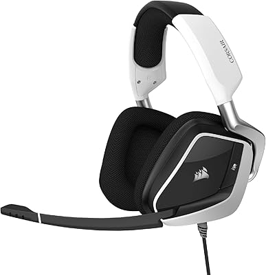 Casque de jeu usb corsair void rgb deluxe avec son surround 7.1, blanc