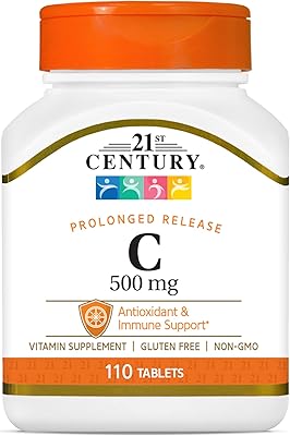 Capsules de vitamine c à libération prolongée du 21e siècle 500 mg