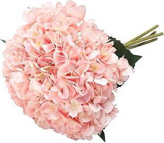 Fleurs d'hortensia artificielles, 5 bouquets d'hortensias en soie de 6,6" de long, fleurs
