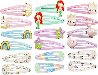 Jury 18 pièces pinces à cheveux wincorn sirène arc-en-ciel nuage pour petites filles