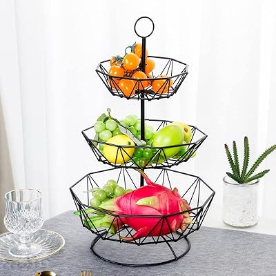 Panier à fruits 2 niveaux pour la cuisine bol organisateur de en fil