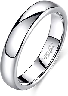 Bague de mariage en tungstène blanc 2 mm, 4 mm, 6 mm, 8