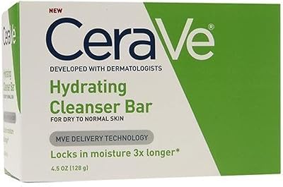 Barre nettoyante hydratante cerave pour peaux sèches à normales, 127 g
