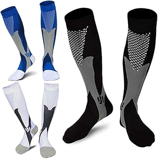 Bas de contention (3 paires) pour hommes pour circulation 20-30 mmhg, bas