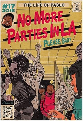 Une affiche de kanye west et kendrick lamar imprimée