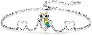 Bracelet en forme de cœur de hibou pour femmes et filles, bijoux réglables