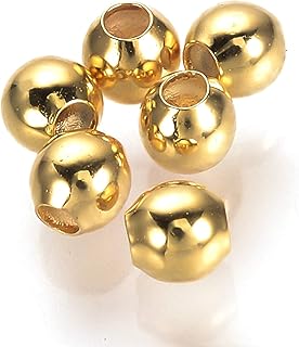 Megapet 400 pièces de perles d'espacement en métal de 3 mm en laiton