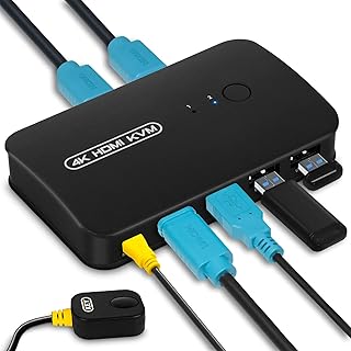 Adaptateur kvm hdmi usb pour 2 pc, souris imprimante, clavier et 1 moniteur