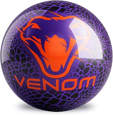 Boule de bowling motif venom backup - violet/orange, 5,4 kg
