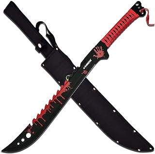 Couteau à lame fixe z hunter zb-124rd fantasy, lame rouge/noire, manche enveloppé