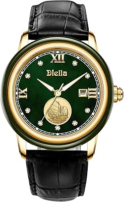 Montre à quartz pour homme avec bracelet en cuir noir, montre analogique résistante