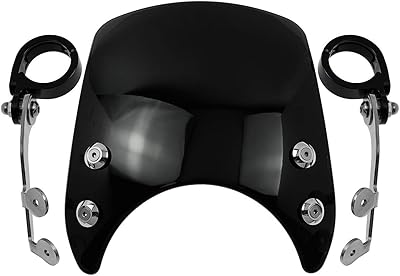 Repacker pare-brise de moto, support de fourche de 1,57 pouces, phare rond