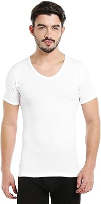 Maillot de corps pour homme (col en v) - blanc, blanc