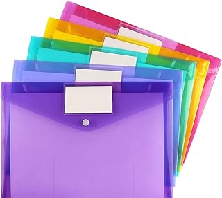Enveloppes en plastique a4, 5 pièces dossiers de documents en poly transparent