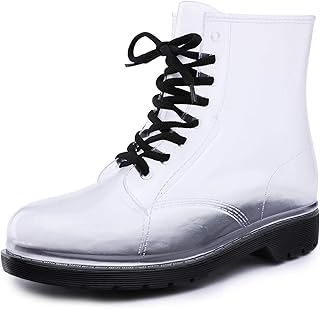 Bottes basses à lacets en gel catata pour femmes, bottes d'extérieur imperméables transparentes