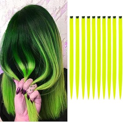 Extensions de cheveux colorées à clipser, mèches de fête, postiche droite colorée