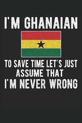 Cahier ligné drôle du ghana : journal ghanéen 120 pages pour les personnes