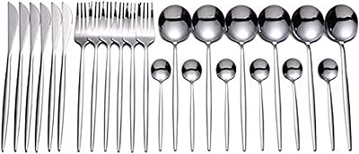 Ensemble de couverts de cuisine en acier inoxydable 304 (lot de 24 pièces)