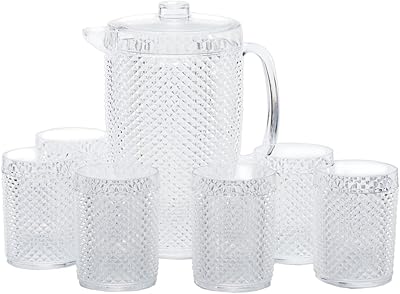 Bol à eau en acrylique fagio diamond avec 6 tasses capacité de 237