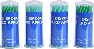 Applicateurs de microbrosses jetables microswabs latisse pinceaux d'application 400 pcs, micro applicateur pliable