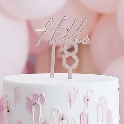 Ginger ray or rose acrylique bonjour 18 anniversaire gâteau landmark topper