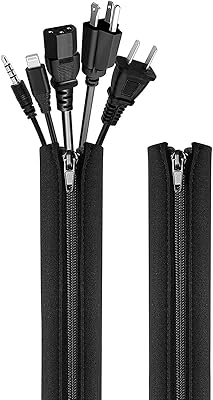 Ibama 2 pièces 40 pouces support de rangement de câbles flexible avec fermeture