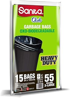 Sacs poubelles sanita club, 55 gallons, 15 sacs, biodégradables