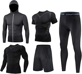 Moonmen ensemble de vêtements de sport 5 pièces pour hommes pour le fitness