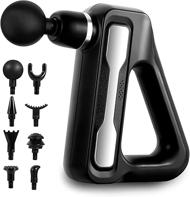 Masseur portable soswell® avec 32 vitesses puissantes et 8 têtes de massage