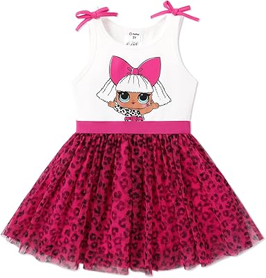 Robe tutu en tulle à rayures pailletées à manches courtes pour petites filles