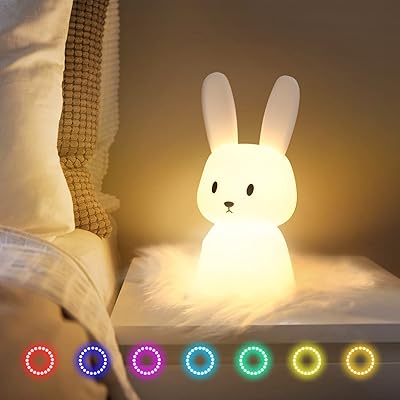 Veilleuse pour enfants veilleuse lapin mignon cadeaux pour chambre d'enfant de bébé