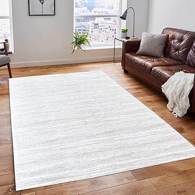 Tapis rectangulaire de couleur beige neutre soigneusement sélectionné, très doux pour chambre, salon