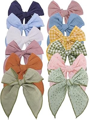 Castweave pinces à cheveux brodées à grand nœud pour filles et femmes, pinces