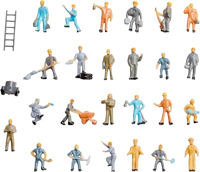 Ensemble de 27 figurines edenids people miniatures de scène de personnes d'ouvriers la construction
