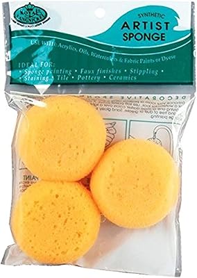 Éponge d'art synthétique royal brush, jaune, r2117, paquet de 3