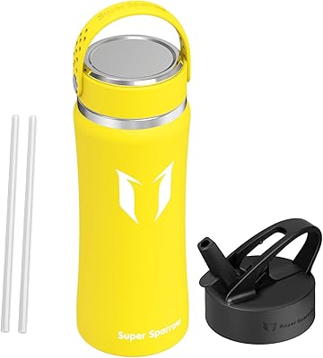 Bouteille d'eau en acier inoxydable super sparrow bouteille à large goulot avec paille