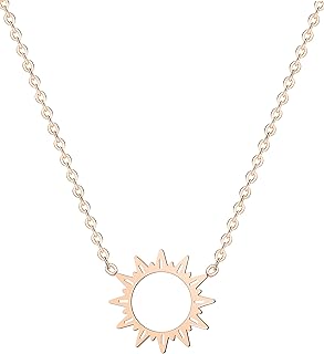Collier avec pendentif soleil superposé élégant plaqué or 18 carats collier
