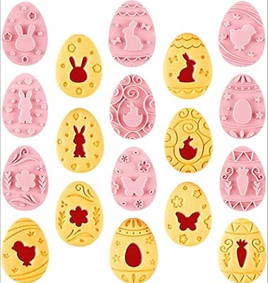 Ensemble d'emporte-pièces en forme d'œuf de lapin de pâques, 9 pièces, tampons à
