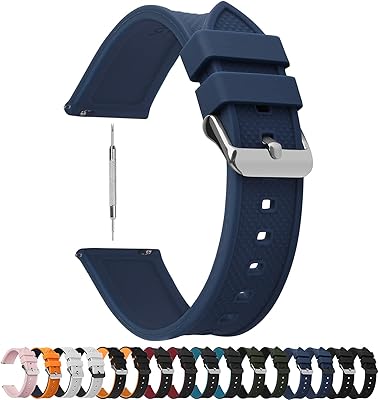 Bracelet de montre fullmosa en caoutchouc de silicone 20 mm 10 couleurs