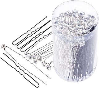 Épingles à cheveux en forme de u avec strass en cristal blanc, trouvez