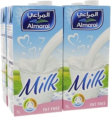 Lait écrémé traité à haute température almarai, 4 canettes x 1 litre