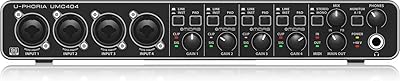 Behringer audiophile umc404hd 4x4, interface midi audiophile usb 24 bits/192 khz avec préamplis
