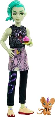 Poupée gorgone articulée monster high deuce animal de compagnie et accessoires veste serpent