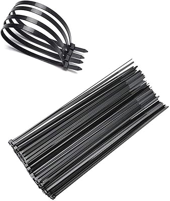 Attaches de câble en nylon autobloquantes noires (jeu de 100 pièces), attaches métalliques