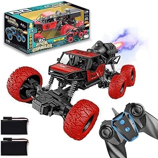 Voiture télécommandée kidwala 6x6 avec pulvérisateur de fumée, lumières led et 2 jouets