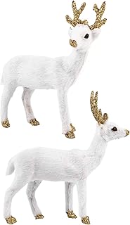Toyvian 2 pièces à collectionner figurines de cerf en peluche de noël mini