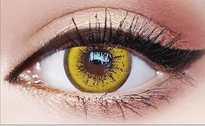 Lentilles de contact jetables de couleur jaune souple de 12 mois pour halloween