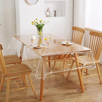 Nappe rectangulaire en pvc transparent de 55 x 70 pouces, essuyable à l'huile